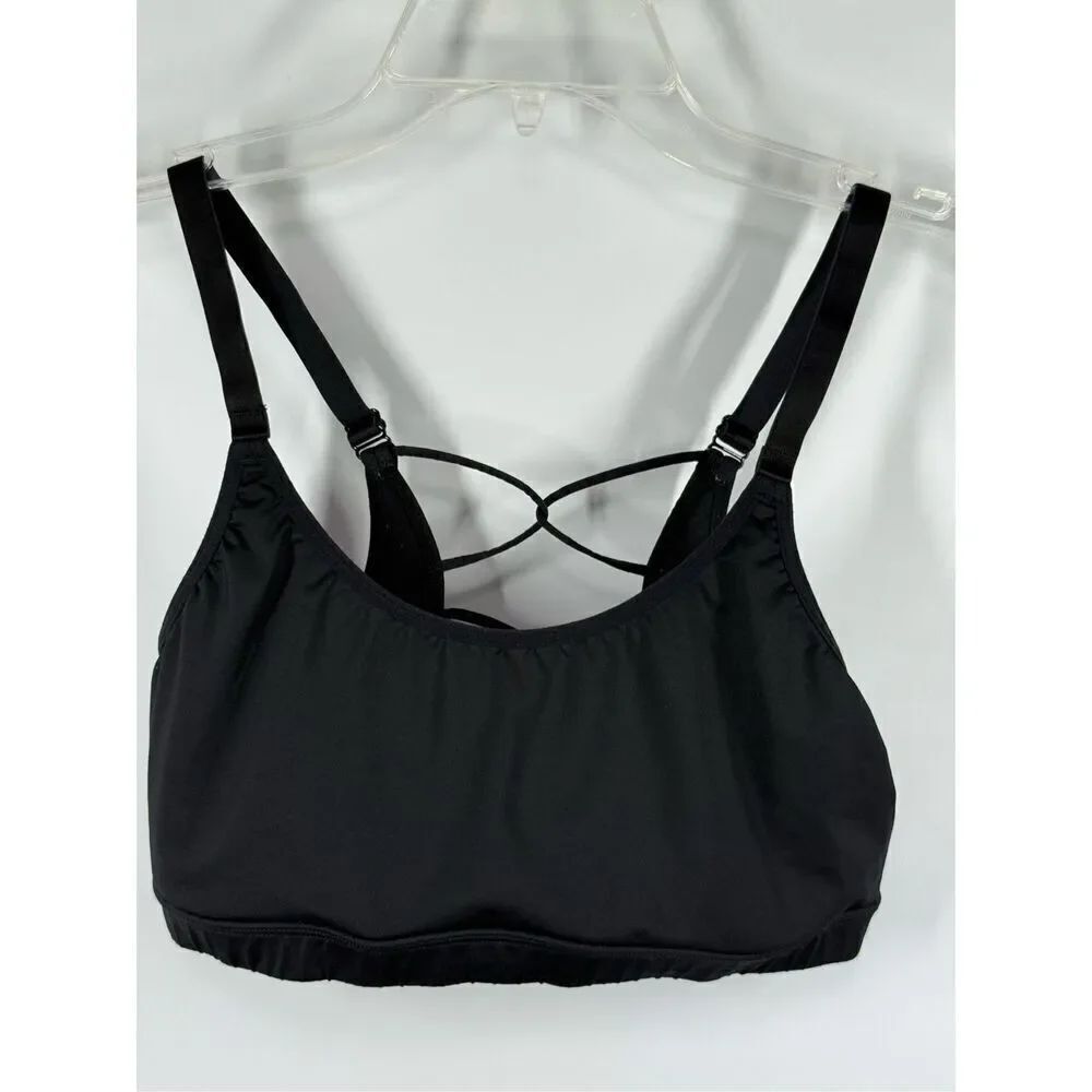 Marika Tek Open Lace Up Black Sport Bra Size Medium
